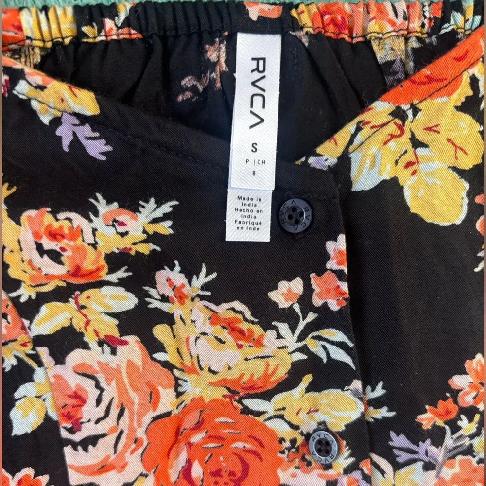 RVCA Floral Square-Neck Long Sleeve Mini Dress - Picture 3 of 5